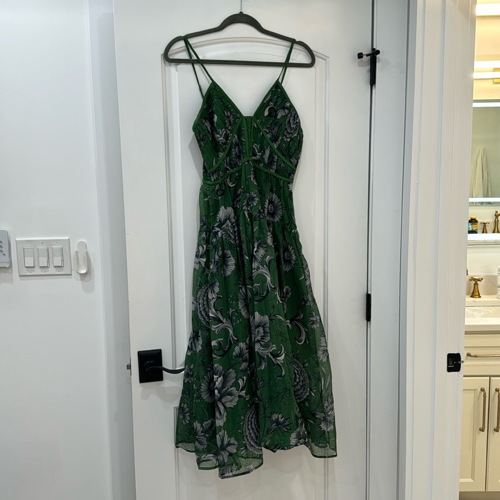 Green cocktail dress from Anthropologie